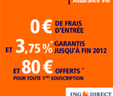 ING DIRECT : Assurance Vie à 3,75% nets garantis jusqu’à fin 2012 et 80 euros offerts