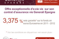 GENERALI EPARGNE : Assurance vie 3,375% nets garantis en 2011 – 2012